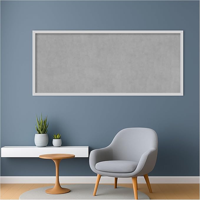 Amanti Art Silver Framed Magnetic Board 21x49 Oversize Vision Board for use with Magnets, 100% Metal Sheet to Display Items as Office Decor or for Home Organization in mudroom, Kitchen or Kids Room