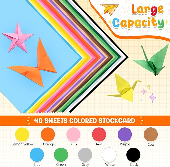 Gray Cardstock Bulk 40 Sheets 8.5 x 11 Inches, 180GSM/65LB Colored Card Stock Paper, Construction Craft Paper for DIY Crafts, Card Making, Scrapbooking & Printing