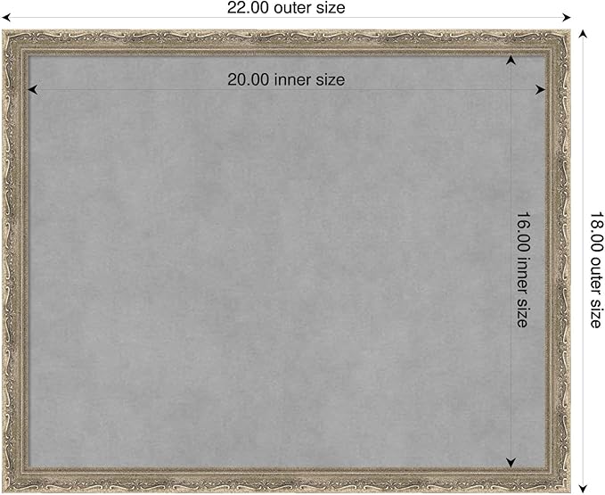 Amanti Art Silver Framed Magnetic Board 18x22 Small Vision Board for use with Magnets, 100% Metal Sheet to Display Items as Office Decor or for Home Organization in mudroom, Kitchen or Kids Room