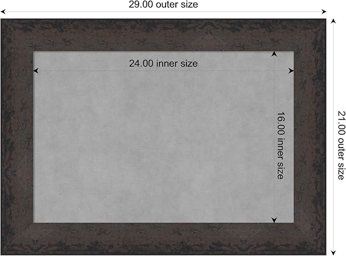 Amanti Art Black Framed Magnetic Board 21x29 Medium Vision Board for use with Magnets, 100% Metal Sheet to Display Items as Office Decor or for Home Organization in mudroom, Kitchen or Kids Room