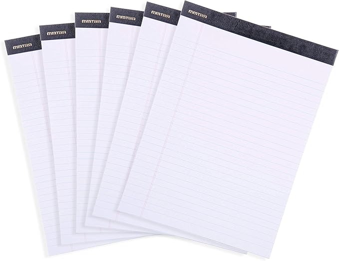 Mintra Office Legal Pads (Double Pad 3pk (White), 8.5in x 11in (Wide Ruled))
