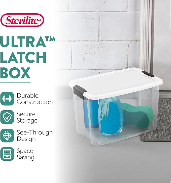 Sterilite 4-Pack 70 Quart & 6-Pack 30 Quart Ultra Latching Box, Clear Plastic Storage Bins with Lids - Heavy-Duty Organizing Containers for Closet, Bathroom, and Office