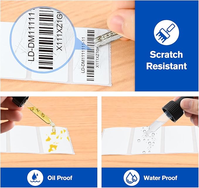 L LIKED 1" x 2" Blank Removable Labels with No Residue, Water and Oil Resistant, Use for Both Home and Office (1 Roll, 1300 Labels)