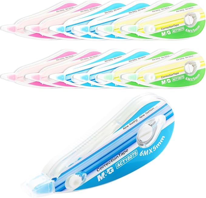 M&G 12 pack Correction Tape，19.7 feet correction tape, Easy to Use Applicator for Instant Corrections, Office Products