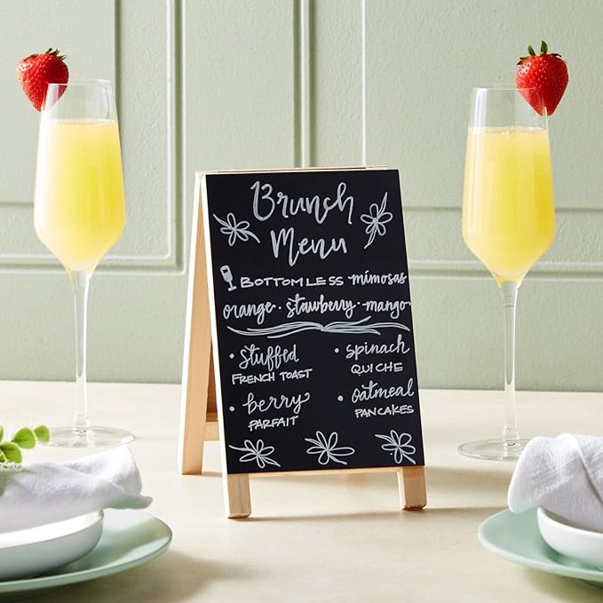 Juvale Mini Chalkboard Easel Signs - 2-Pack, Black, 4.5 x 7.5 in - Tabletop Chalkboard Sign Stand, Double-Sided Display for Wedding, Restaurant Menu & Catering Event Decor