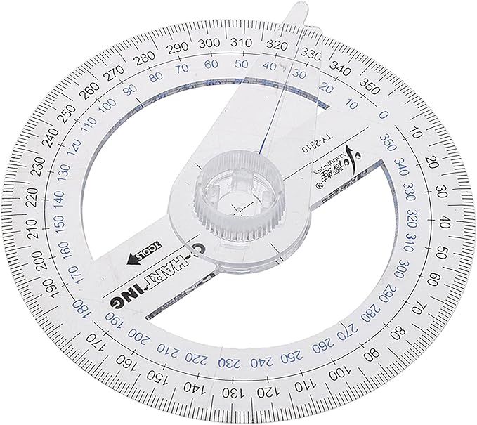 360° Protractor Pack of 5 Protactors Plastic Protractor Math Protractors Clear Protractor Ruler Drafting Tools Circle Protractor for Geometry