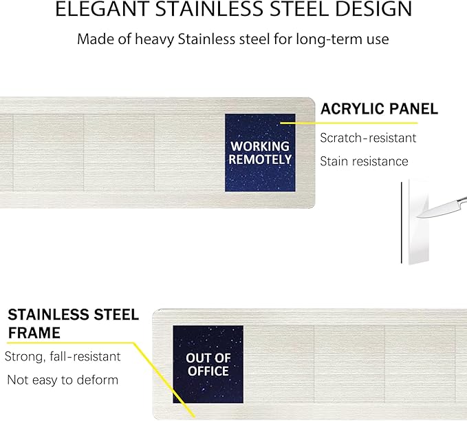 Privacy Door Sign, Do Not Disturb/Please Knock/Out of Office/in a Meeting/Back Soon/Working Remotely Indicator, That Lets Others Know Whether You're Available Or Not- Starry Sky Pattern Office Door Sign for Meeting & Conference Room -Stainless Steel-10...