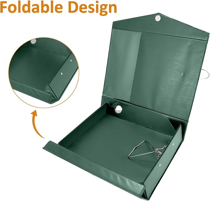 HUA JIE A4 Storage File Boxes Plastic Archives Cases with Clip, PVC File Folder Organizer Document Storage Filing Box for Office,32.5×6.5×24 cm, Green(Pack of 6)