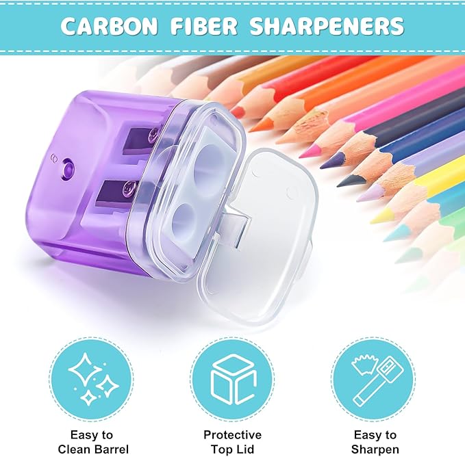 100 Pack Pencil Sharpeners Bulk - Colored Handheld Pencil Crayon Double Hole Sharpener, School Classroom Supplies