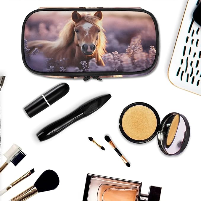 Pardick Pencil Case，Horse 3D Big Capacity Pencil Pouch Coin Pouch Stationery Organizer For Teen School
