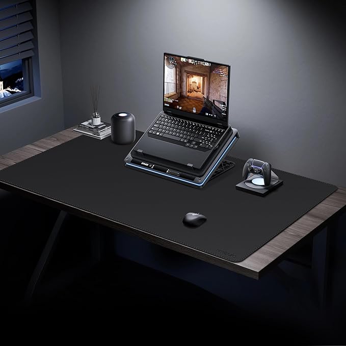 Mydours 43" x 24" Extra Large Desk Pad XXL, Desk Protector Mat with PU Leather, Large Desk Blotter Mat for Office, Home & Writing, Full Desk Pad for Keyboard and Mouse (Black)