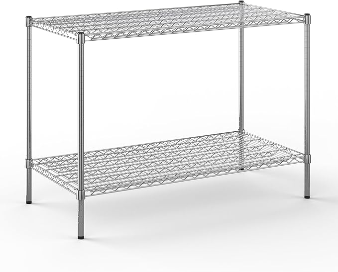 Regal Altair 24" Deep x 48" Wide x 34" Height Wire Shelving Kit | 2-Tier | NSF Commercial Storage Rack Unit
