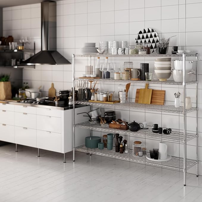 Regal Altair 18" Deep x 72" Wide x 64" Height Wire Shelving Kit | 5-Tier | NSF Commercial Storage Rack Unit