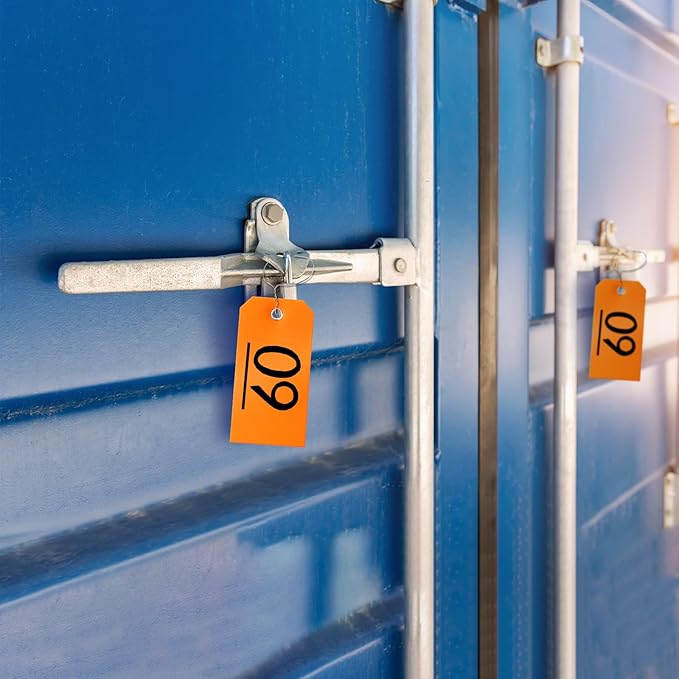 500 Plastic Shipping Tags with Wire - Waterproof Heavy Duty Labels with String Wires - Orange, 4 3/4 x 2 3/8