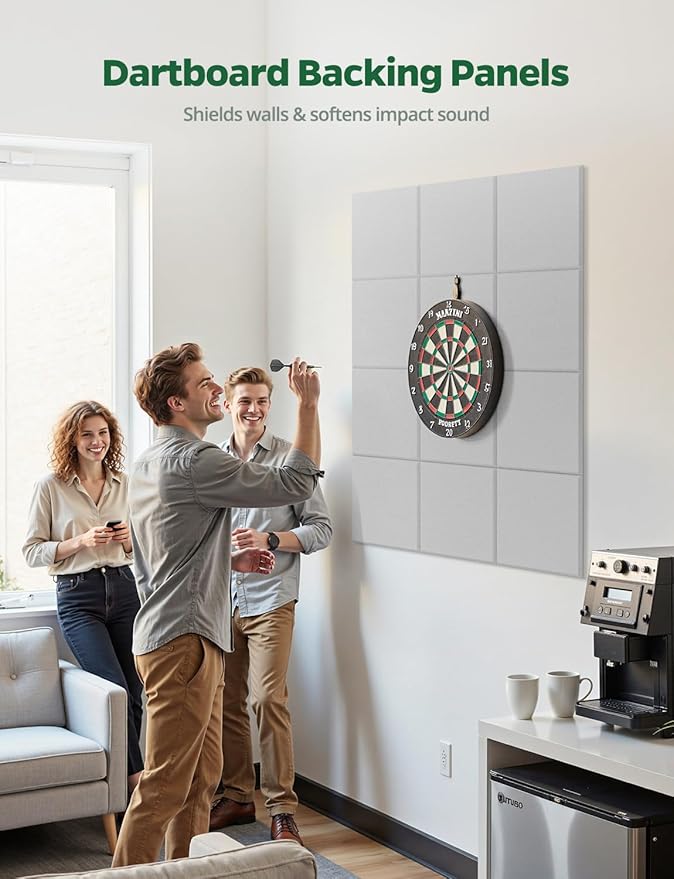 Large Bulletin Board 48" x 36", 12 Pack White Cork Boards for Walls, Self-Adhesive Felt Pushpins Wall Tiles, Display for Messages, DIY Notice, Photo Decorations, Classroom, School, Office, Bedroom