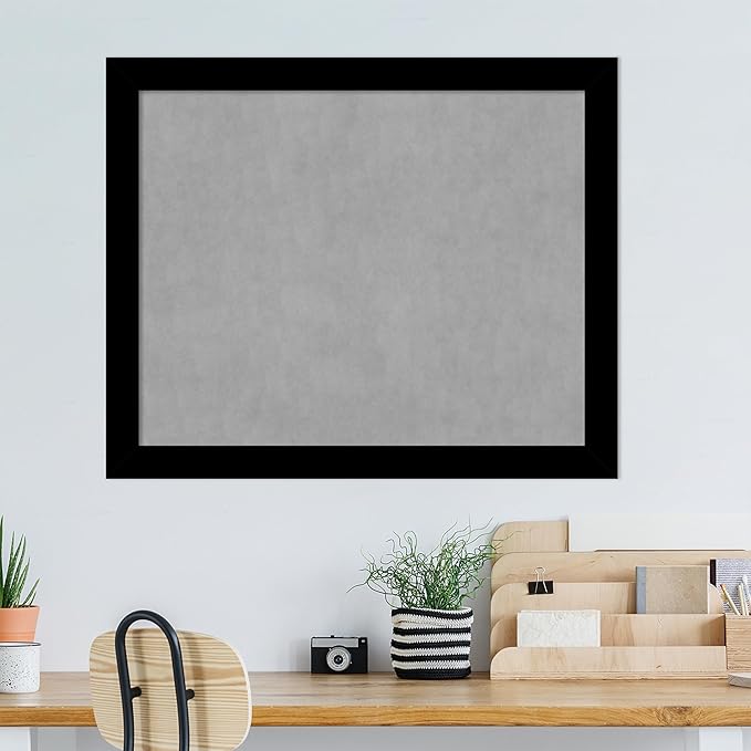 Amanti Art Black Framed Magnetic Board 37x45 X-Large Vision Board for use with Magnets, 100% Metal Sheet to Display Items as Office Decor or for Home Organization in mudroom, Kitchen or Kids Room