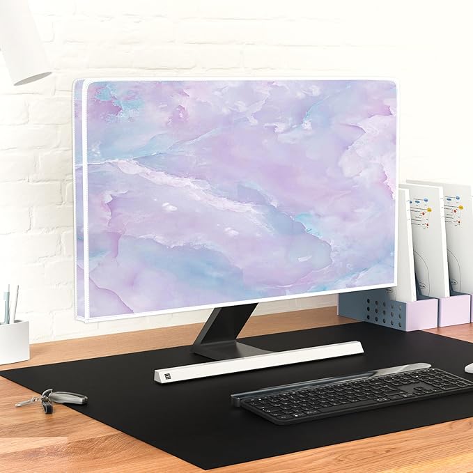 Baocicco Violet Marble Waterproof 32 Inch Anti-Static Dustproof LCD/LED/HD Abstract Creative Desigen Television Accessories Laptop TV LCD Screen Texture TV Decoration for LED LCD OLED TVs
