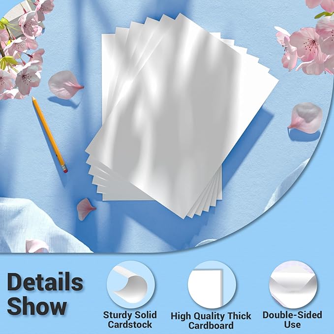 Cardstock 5x7, 110 Sheets Card Stock, White Thick Printer Paper 75 lb/200 gsm, Heavy Card stock, Cardstock Paper for Invitations, Diy Cards, Business Cards, Menus, Crafts, Drawing etc