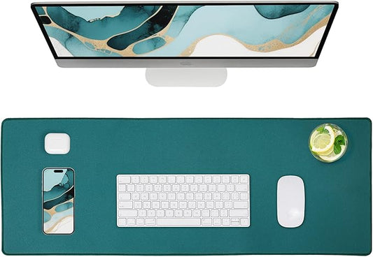 ALOANES Waterproof Mouse Pad, XXXL Gaming Keyboard Pad with Anti-Slip Base, Grain Jacquard Surface, Extend Desk pad for Gamer, Office & Home, Green Mousepad 40cm x90cm x0.3cm