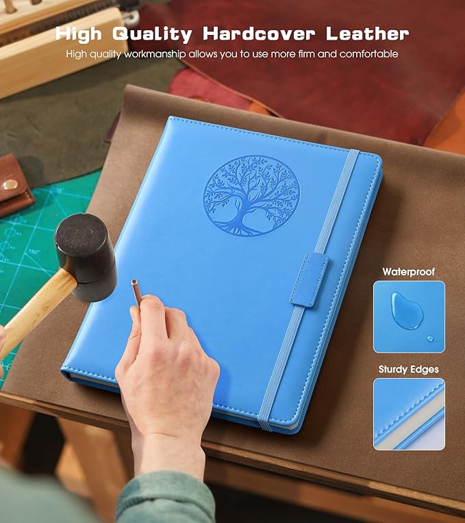 Biuwory Lined Journal Notebook for Women Men,256 Pages B5 Large Hardcover Leather Journals for Writing,Travel,Business,Work & School,College Ruled Notebooks for Note Taking,Diary Notepad 7.8"×10.2"