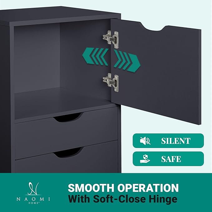 Naomi Home Carly 6-Drawer Craft & Office Storage Cabinet, – Mobile Filing Unit with Wheels, Spacious for Supplies & Documents, Under Desk Fit, 18.8" D x 15.7" W x 41.3" H