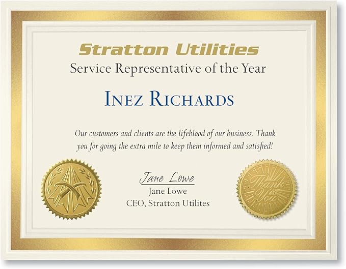 PaperDirect Blank Certificate Paper 8.5 x 11 for Printing – Award, Diploma & Certificate Cardstock – Premium 150 GSM with Gold Foil Border – Ideal for Printable Certificates