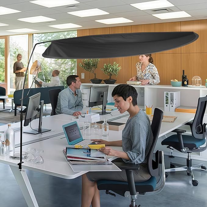 Adjustable Office Cubicle & Desk Shade – 43" Extra-Large Oval Design for Wider Coverage, Blocks Light and Distractions, Creates a Private and Comfortable Workspace
