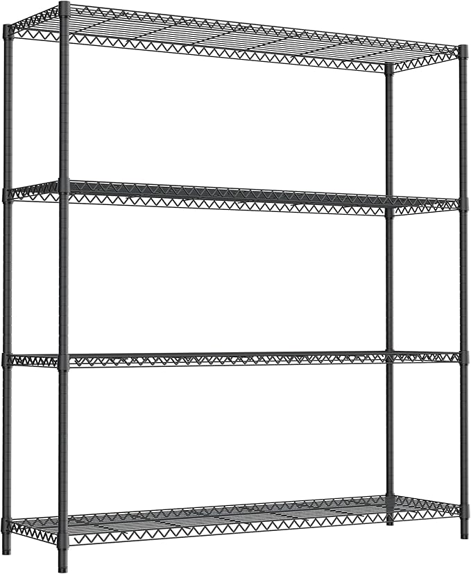 M MZG Stand Shelf Wire Rust-Proof Outdoor Storage Shelving 4-Tier Utility Shelving Unit for Garden Home,Kitchen,Office Dark Grey 17.7" D x 47.3" W x 59.4" H