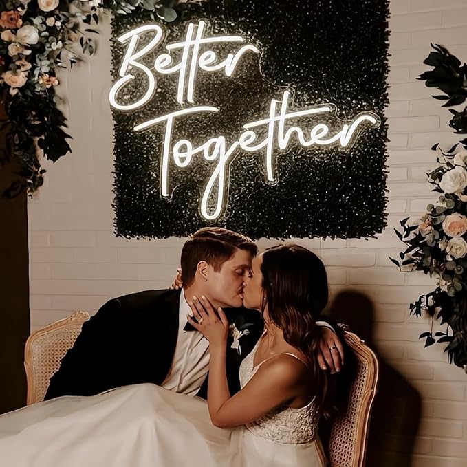 BUIZZEUOIV Custom Neon Sign, Neon Sign Customizable Large LED Wedding Neon Name, Custom Light Signage Personalized for Wedding Anniversary, Light Up Sign for Christmas Party Gift