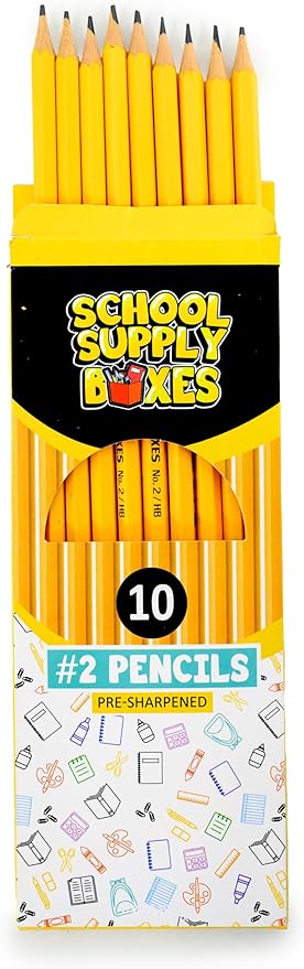 School Supply Boxes | 10 ct. Wooden Pencil Pack | 48 Packs | Pre-Sharpened No. 2 Wooden Pencils | 480 Total Pencils