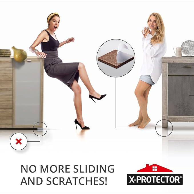 Non Slip Furniture Pads X-PROTECTOR – 16 PCS Furniture Grippers 2 1/2" - Ideal Self-Adhesive Rubber Feet for Furniture Feet – Non Skid Furniture Pads Floor Protectors – Keep Furniture in Place!