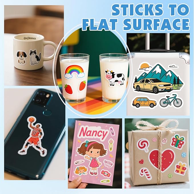 40 Sheets Glossy Sticker Paper, 8.5in x 11in Sticker Paper for Inkjet Printer, Self-adhesive Printable Sticker Papers, Vibrant Colors, Dries Quickly, US Letter Size