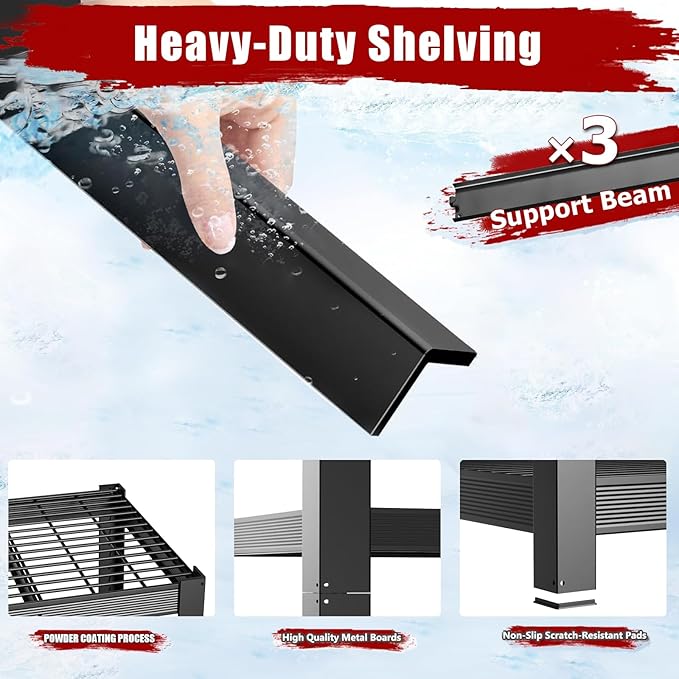 ZEUKMXOO Heavy Duty Garage Shelving,5-Tier Storage Shelves(84" Hx24 Dx55 W),3050LBS Capacity Industrial Shelving Units and Storage,Adjustable Shelving Unit for Garage,Warehouse,Basement