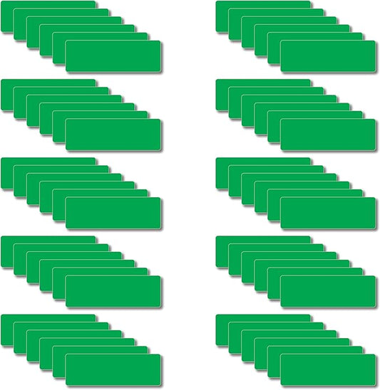 Magnetic Dry Erase Magnets Labels 3x1 inches, Reusable Name Tags, Organizing Schedules in Office/Classroom. Work on Fridge/White Board (Green 60Pcs)