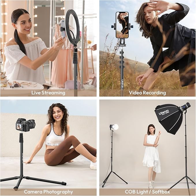 ULANZI T270 Light Stand - 8.8FT/270cm Adjustable Photography Light Stand Tripod, Aluminum Portable Studio Lighting Stand for Softbox, LED Video Light, Reflector, Strobe, Photo Video Photography