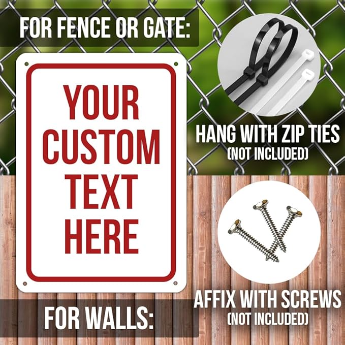 Custom Sign, Personalized Signs for Office, Business, Workplace, Warehouse, Airbnb, Warning Label, Delivery Red Border Signs, 8 x 12 Inches, Rust Free PVC, Waterproof, Hazard Information, Made in USA (Multi-color, 8 x 12")