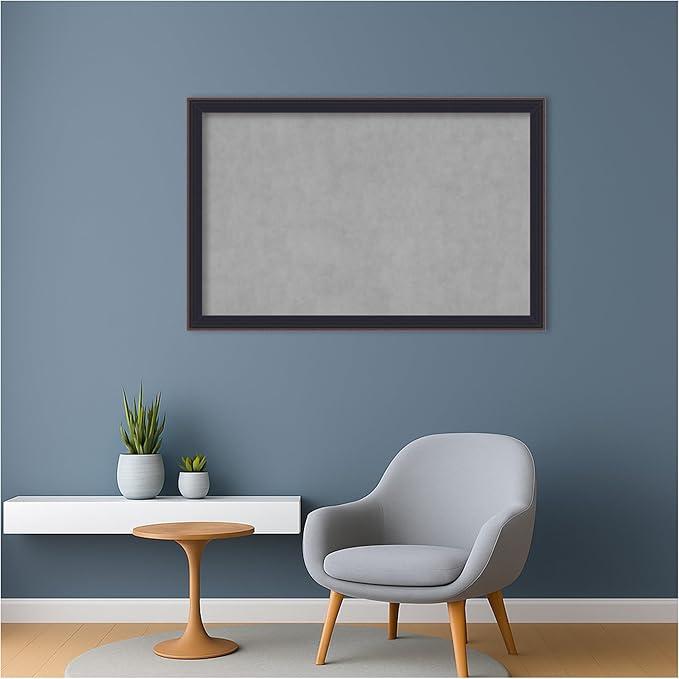 Amanti Art Black Framed Magnetic Board 23x35 Large Vision Board for use with Magnets, 100% Metal Sheet to Display Items as Office Decor or for Home Organization in mudroom, Kitchen or Kids Room