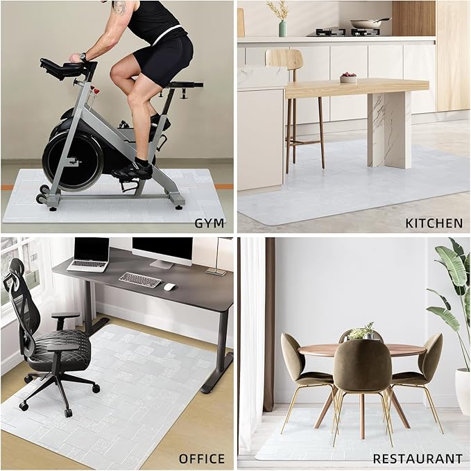 Chair Mat for Hardwood Floor, 63x51 inches Floor Mat Protector for Office Chair, Desk, Home, Frosted Pattern Rectangle Floors Protector