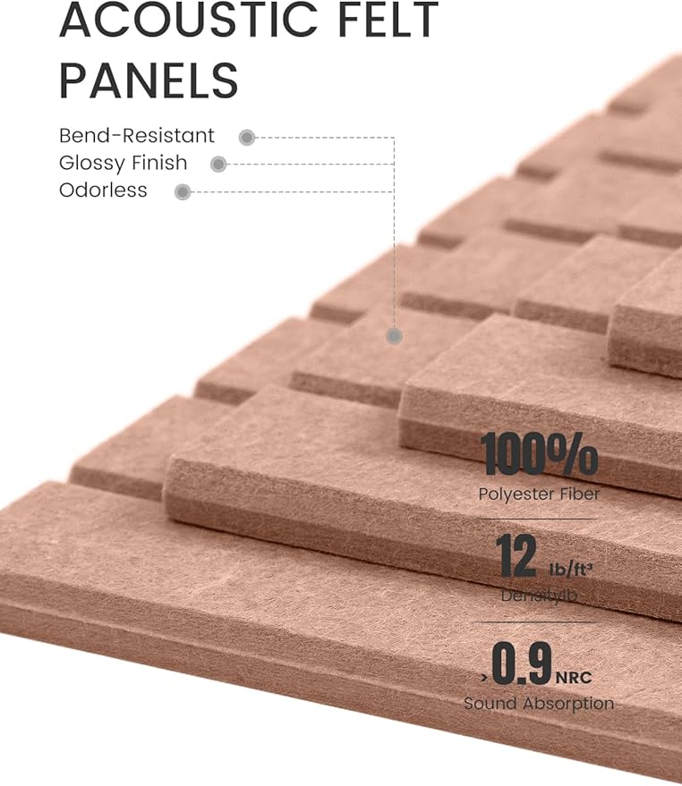 Large Felt Bulletin Board 36"x24" Cork Board Alternative - 6 Pack with 40 Safe Removable Adhesive Tabs, Cork Boards for Walls Felt Boards for Home Office Classroom Pin Board-Terracotta