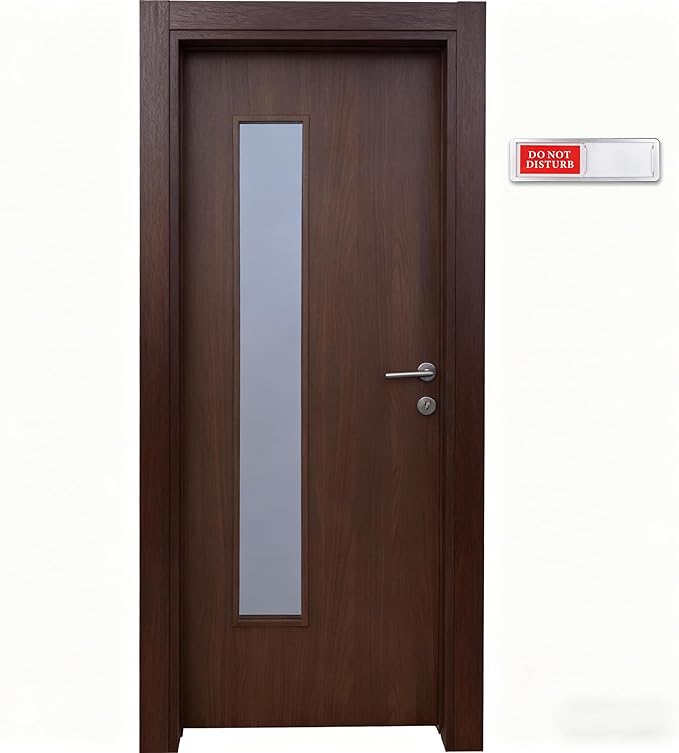 Do Not Disturb/Welcome Door Sign, Sliding Privacy Indicator for Home Office Restroom Conference Hotel Hospital, 7x2 Inch Slider Door Sign (Silver）