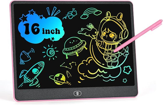 LCD Writing Tablet for Kids, 16 Inch Colorful Doodle Board Drawing Tablets, Toddler Educational Learning Toys for 3 4 5 6 7 8 Year Old Boys Girls Birthday Christmas Gift