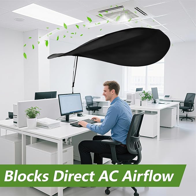 55 Inch Office Cubicle and Desk Shade – Blocks Light and Air Conditioning Airflow, Creates a Private and Comfortable Workspace