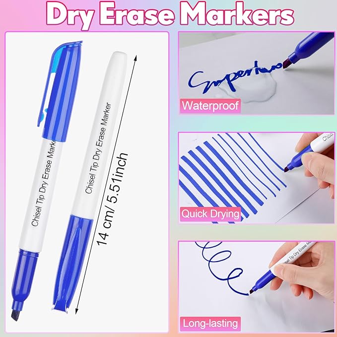 Sepamoon 240 Pack Dry Erase Markers Bulk Chisel Tip Whiteboard Markers Pens Low Odor for Office Home(Black, Blue, Red)