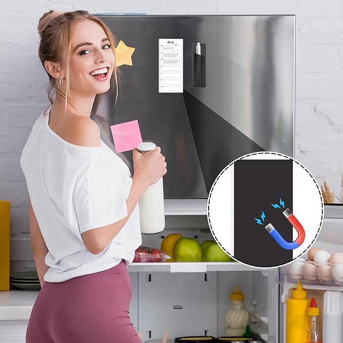 Thboxes 4 Pack Magnetic Note Pad for Fridge with Pen Holder, Totally 200 Sheets Magnetic To Do List, Grocery List, Shopping List, Meals Pads for Refrigerator