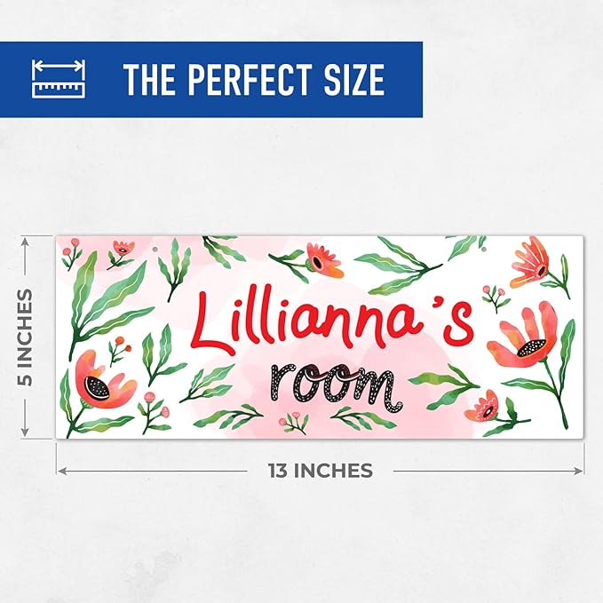Custom Boy/Girl Name Sign Personalized Children Room Decor Sign For Kids Bedroom, Christmas Gift And Wall Sign 5x13 Inches, ACM, Made in USA