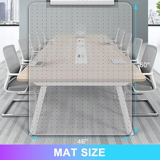 Vicwe Office Chair Mat for Carpet, 46''x 60'' Heavy Duty Chair Mat for Carpeted Floors, Easy Rolling Hard Mat for Office Chair on Carpets, Anti-Slip Carpet Protector Mat Clear,Ship Flat
