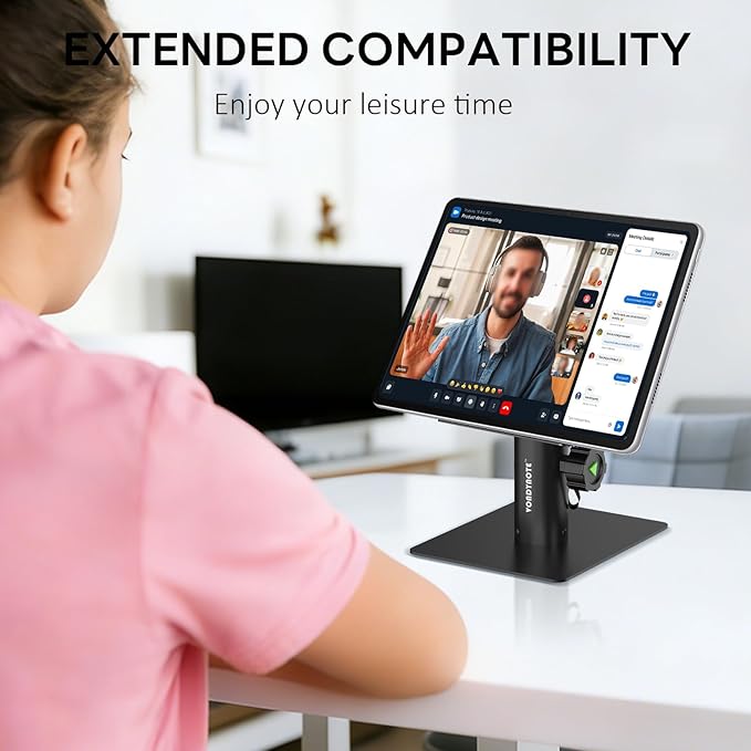 Vondynote Set of 2 Tablet Stand Holders Desktop Stands Angle Height Adjustable for iPad, Phone, mini Monitors, Kindle