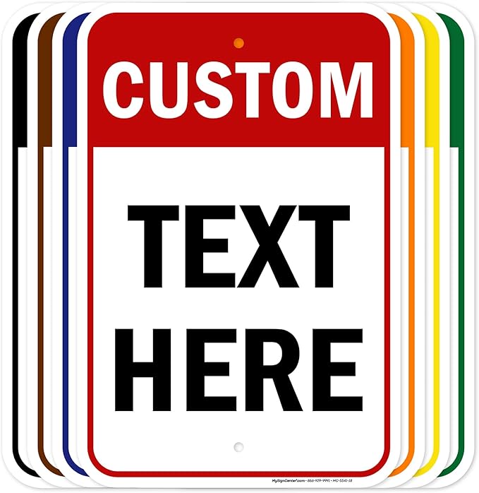 Custom Sign, Custom Sign for Business, Indoor/Outdoor use. 12x18 Inches, Rust Free .063 Aluminum, Fade Resistant, Made in USA by My Sign Center (Header)