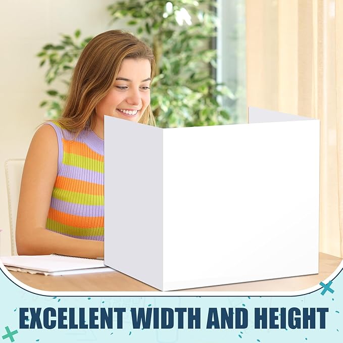 Zhehao 36 Pcs Privacy Boards for Student Desks Bright Colored Classroom Desk Divider Trifold Table Panel Privacy Folders Screen Partition for School Teacher Student Study Test Home