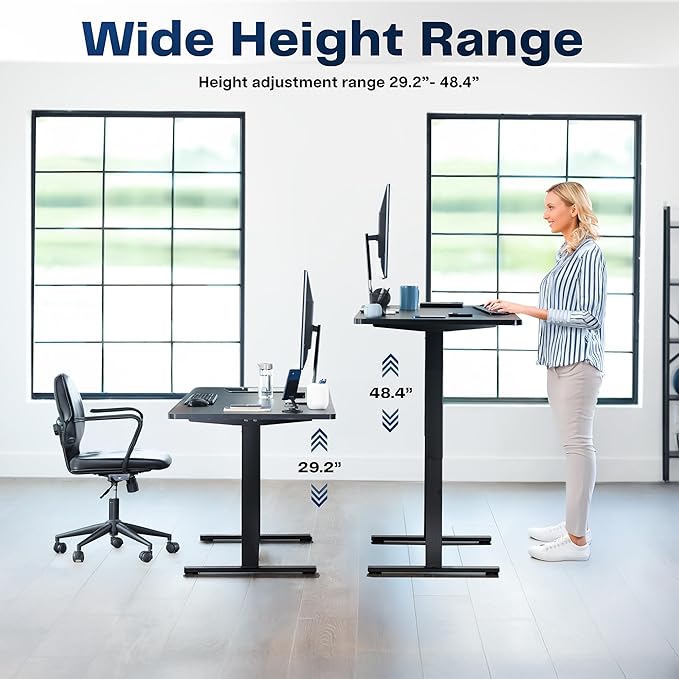 VIVO Electric 55 x 28 in Standing Desk, Memory Height Adjustment, 1B Series, Holds 220 lbs, One-Piece Dark Gray Top, Gray Frame, DESK-KIT-1G55G